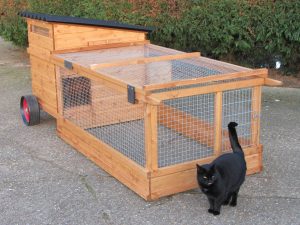 Portable chicken coop with integral run